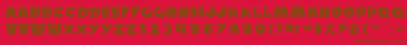SfPaleBottomExtended Font – Brown Fonts on Red Background