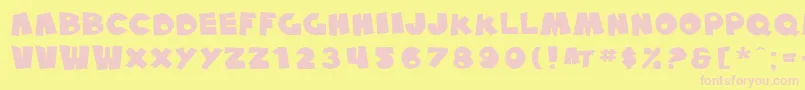 SfPaleBottomExtended Font – Pink Fonts on Yellow Background