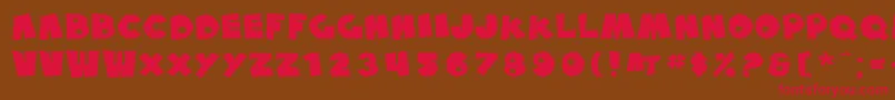 フォントSfPaleBottomExtended – 赤い文字が茶色の背景にあります。