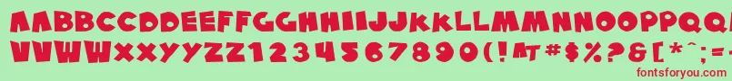 SfPaleBottomExtended Font – Red Fonts on Green Background