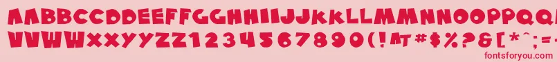 フォントSfPaleBottomExtended – ピンクの背景に赤い文字