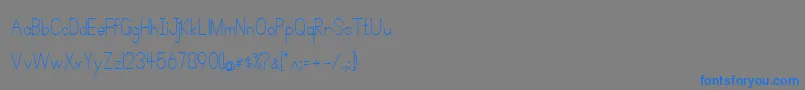 SimplePrint Font – Blue Fonts on Gray Background