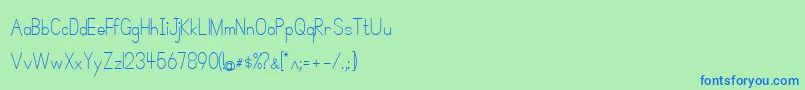 SimplePrint Font – Blue Fonts on Green Background