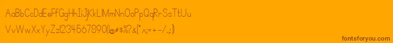Weitere Informationen zur SimplePrint-Schriftart SimplePrint-Schriftart – Braune Schriften auf orangefarbenem Hintergrund