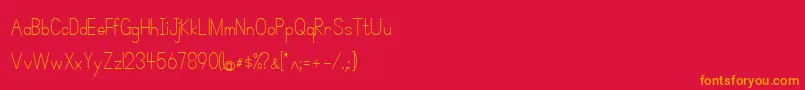 SimplePrint Font – Orange Fonts on Red Background