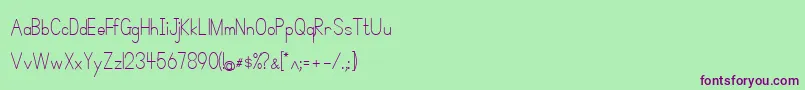 SimplePrint Font – Purple Fonts on Green Background