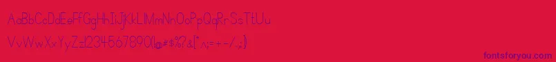 SimplePrint-Schriftart – Violette Schriften auf rotem Hintergrund