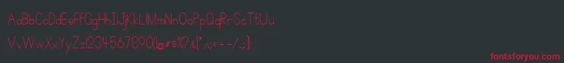 SimplePrint Font – Red Fonts on Black Background