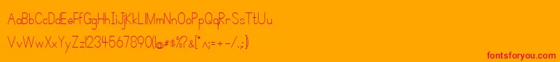 SimplePrint Font – Red Fonts on Orange Background