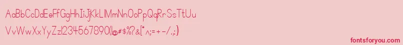 SimplePrint Font – Red Fonts on Pink Background