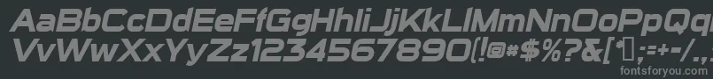 フォントSuiGenerisBoldItalic – 黒い背景に灰色の文字