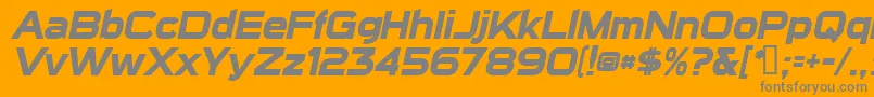 Weitere Informationen zur SuiGenerisBoldItalic-Schriftart SuiGenerisBoldItalic-Schriftart – Graue Schriften auf orangefarbenem Hintergrund