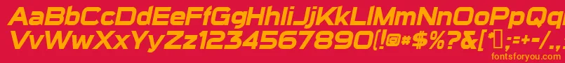 SuiGenerisBoldItalic Font – Orange Fonts on Red Background