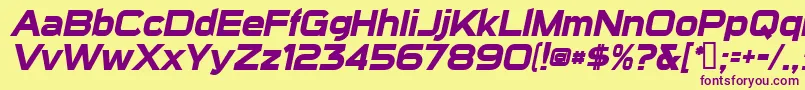 SuiGenerisBoldItalic Font – Purple Fonts on Yellow Background