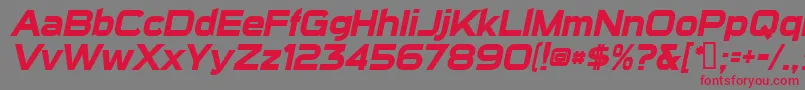 SuiGenerisBoldItalic Font – Red Fonts on Gray Background