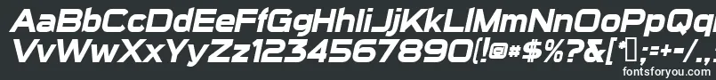 フォントSuiGenerisBoldItalic – 黒い背景に白い文字