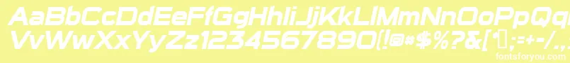 フォントSuiGenerisBoldItalic – 黄色い背景に白い文字
