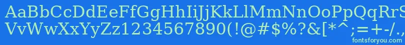 AeShado Font – Green Fonts on Blue Background