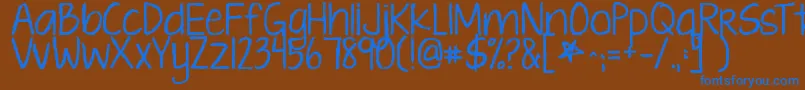 Kgtenthousandreasons Font – Blue Fonts on Brown Background