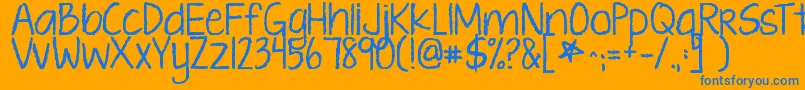 Kgtenthousandreasons Font – Blue Fonts on Orange Background