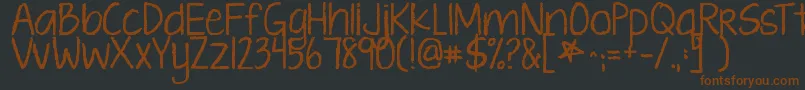 Kgtenthousandreasons Font – Brown Fonts on Black Background