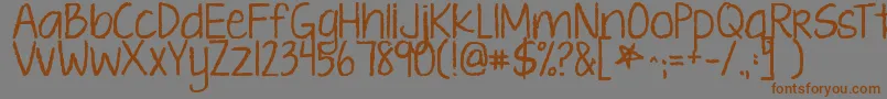 Kgtenthousandreasons Font – Brown Fonts on Gray Background