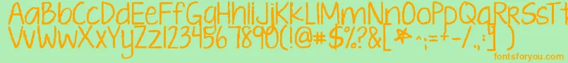 Kgtenthousandreasons Font – Orange Fonts on Green Background