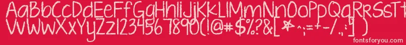 Kgtenthousandreasons Font – Pink Fonts on Red Background