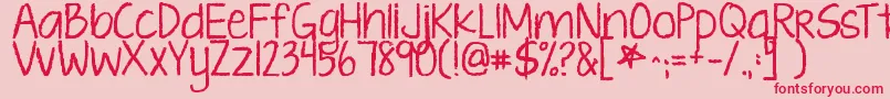 Kgtenthousandreasons-Schriftart – Rote Schriften auf rosa Hintergrund