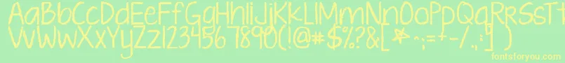 Kgtenthousandreasons Font – Yellow Fonts on Green Background