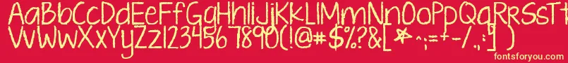 Kgtenthousandreasons Font – Yellow Fonts on Red Background