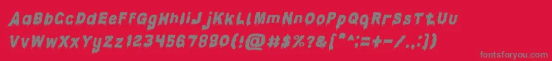 CandleLightItalic Font – Gray Fonts on Red Background