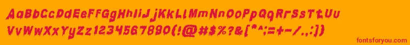 フォントCandleLightItalic – オレンジの背景に赤い文字
