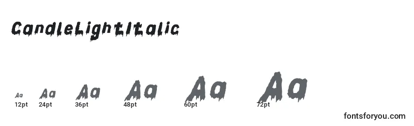 CandleLightItalic Font Sizes