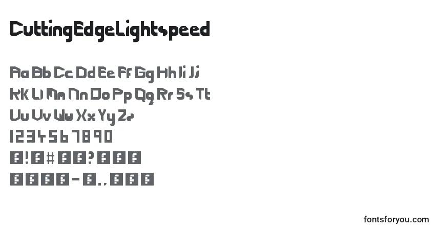 Шрифт CuttingEdgeLightspeed – алфавит, цифры, специальные символы