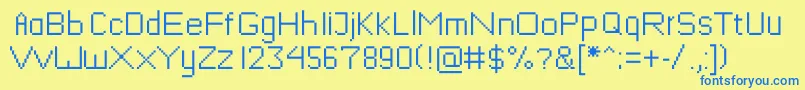 Więcej informacji o czcionce Mushroomfont Czcionka Mushroomfont – niebieskie czcionki na żółtym tle