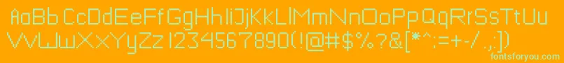 Mushroomfont-fontti – vihreät fontit oranssilla taustalla