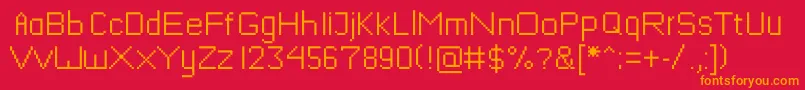 Mushroomfont Font – Orange Fonts on Red Background