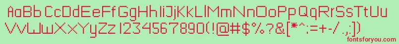 フォントMushroomfont – 赤い文字の緑の背景