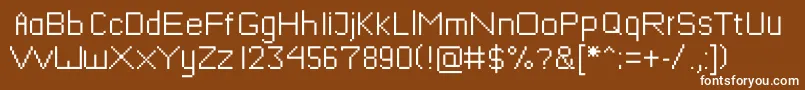 Mushroomfont-fontti – valkoiset fontit ruskealla taustalla
