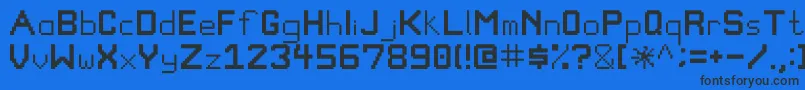 Pixelgamefont Font – Black Fonts on Blue Background