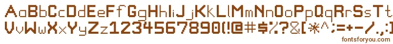 Pixelgamefont-fontti – ruskeat fontit valkoisella taustalla