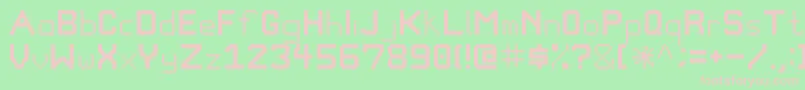 フォントPixelgamefont – 緑の背景にピンクのフォント