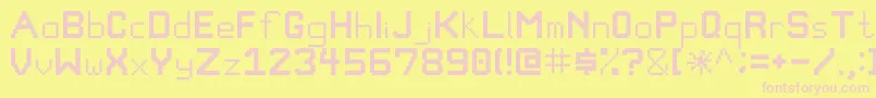 フォントPixelgamefont – ピンクのフォント、黄色の背景