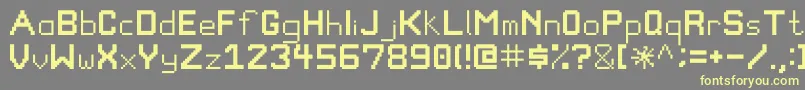 Pixelgamefont-Schriftart – Gelbe Schriften auf grauem Hintergrund