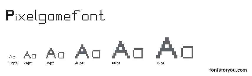 Größen der Schriftart Pixelgamefont