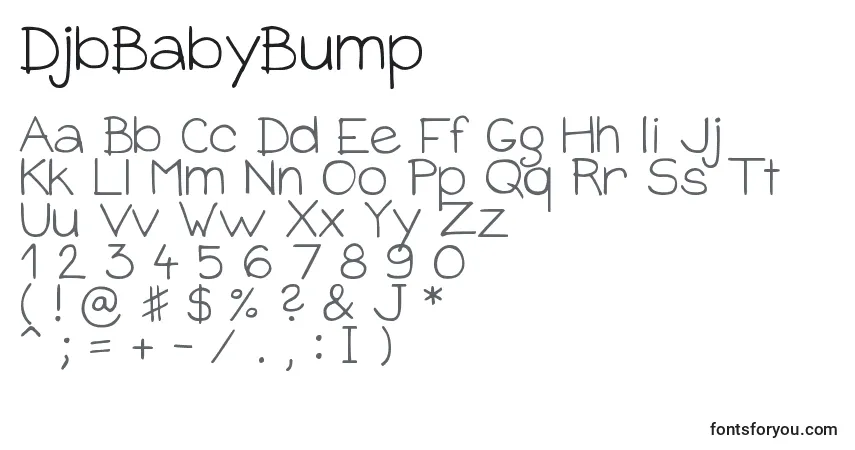 Schriftart DjbBabyBump – Alphabet, Zahlen, spezielle Symbole