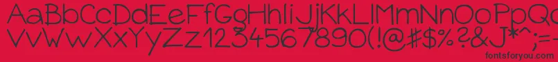 DjbBabyBump Font – Black Fonts on Red Background