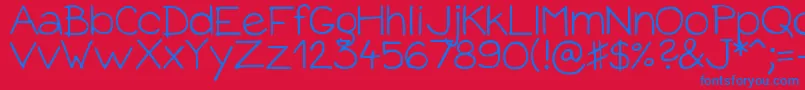 DjbBabyBump Font – Blue Fonts on Red Background