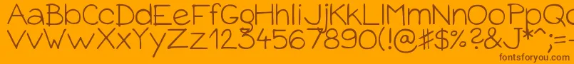 DjbBabyBump Font – Brown Fonts on Orange Background